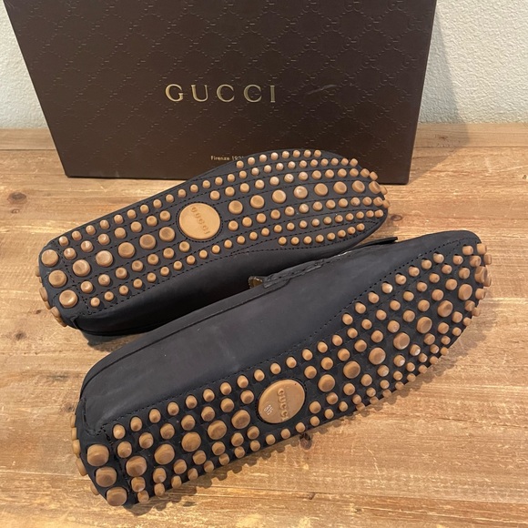 GUCCI Suede Driver Loafer Fringe Moccasin - Size 8.5 - Picture 2 of 7